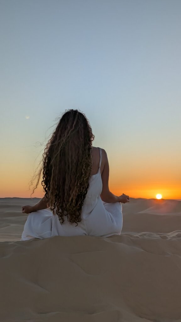 Por de sol Siwa meditacao