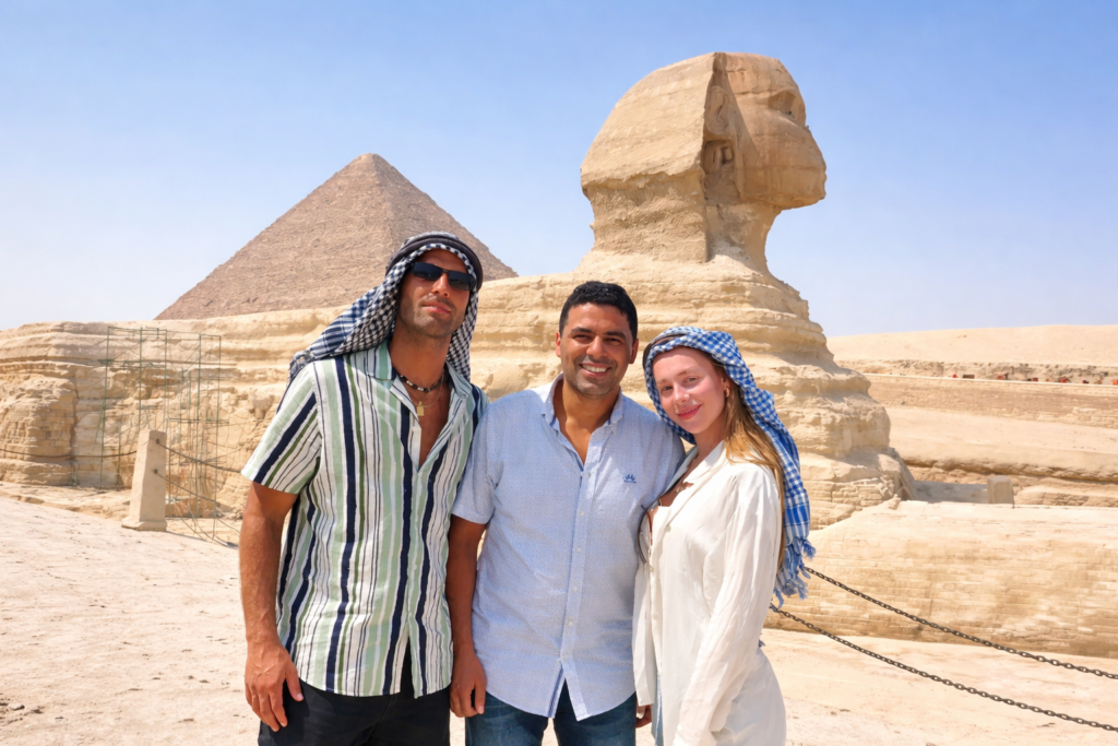 Celebridade viajando ao Egito com guia Ahmed sabry